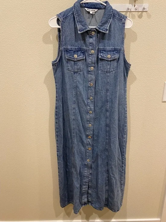 DKNY Light Blue Denim Jean Dress - Picture 2 of 5